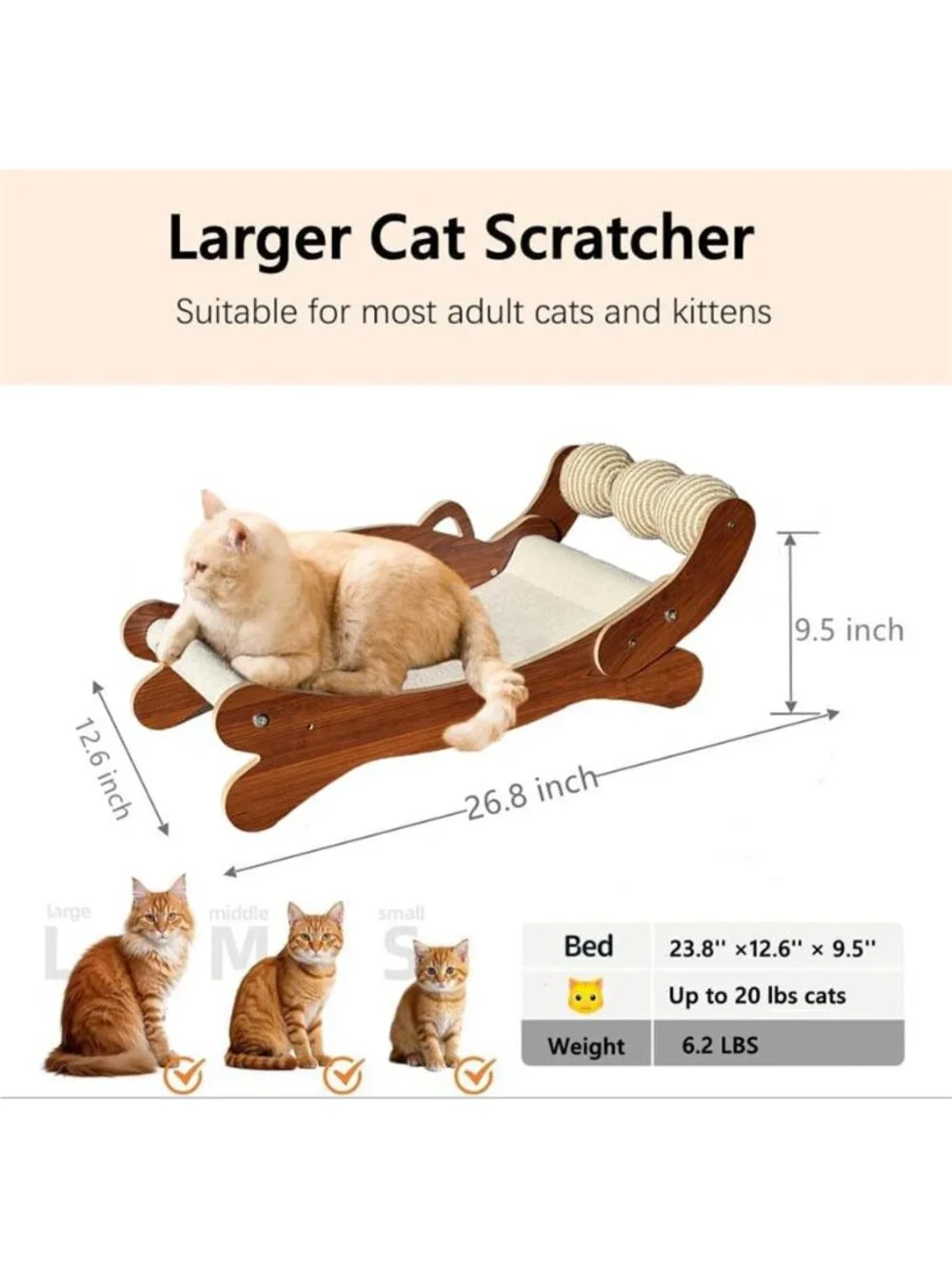 Large Cat Scratcher Bed Hammock Lounge Replacement Felt Scratch Pad Furniture